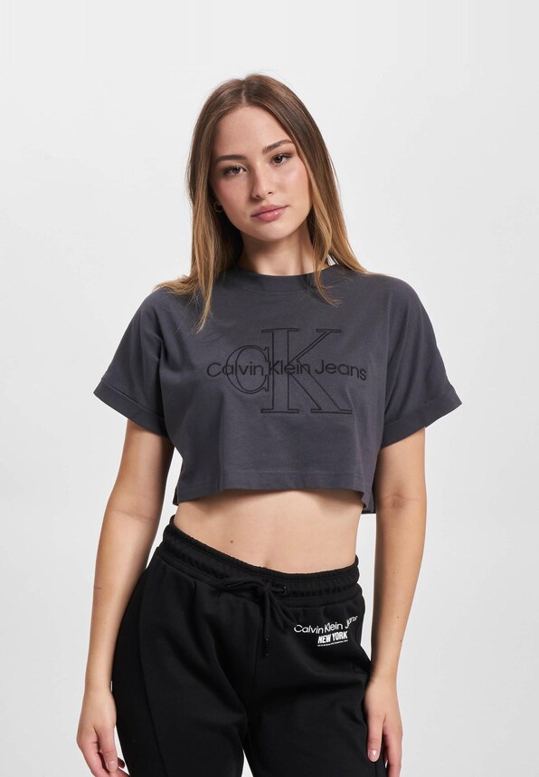 Calvin Klein Jeans Monologo Cropped T-Shirt-2