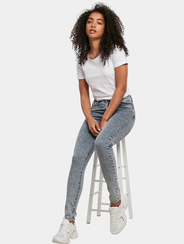 Urban Classics High Waist Skinny Jeans Mid Stone-3