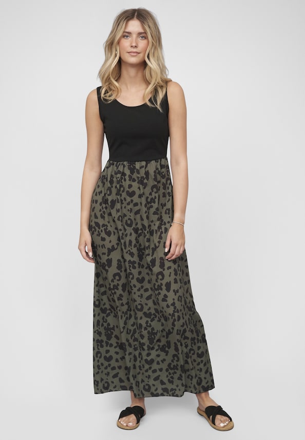 2-Tone Maxi-Dress Leo Print-4