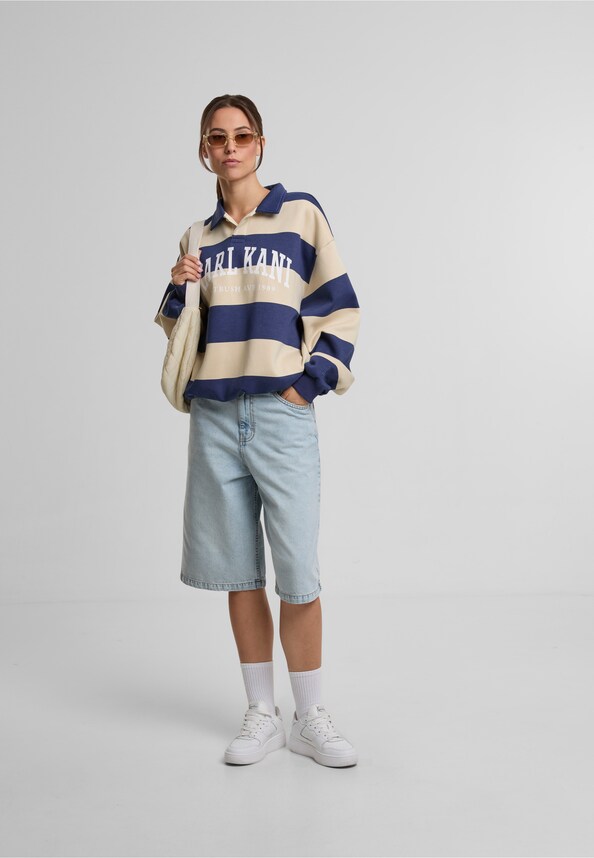 Heritage Stripe Oversized Rugby Shirt-2