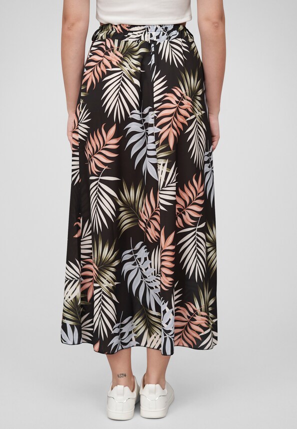 Cloud5ive Damen Longform Rock mit Allover Blätter Print-0