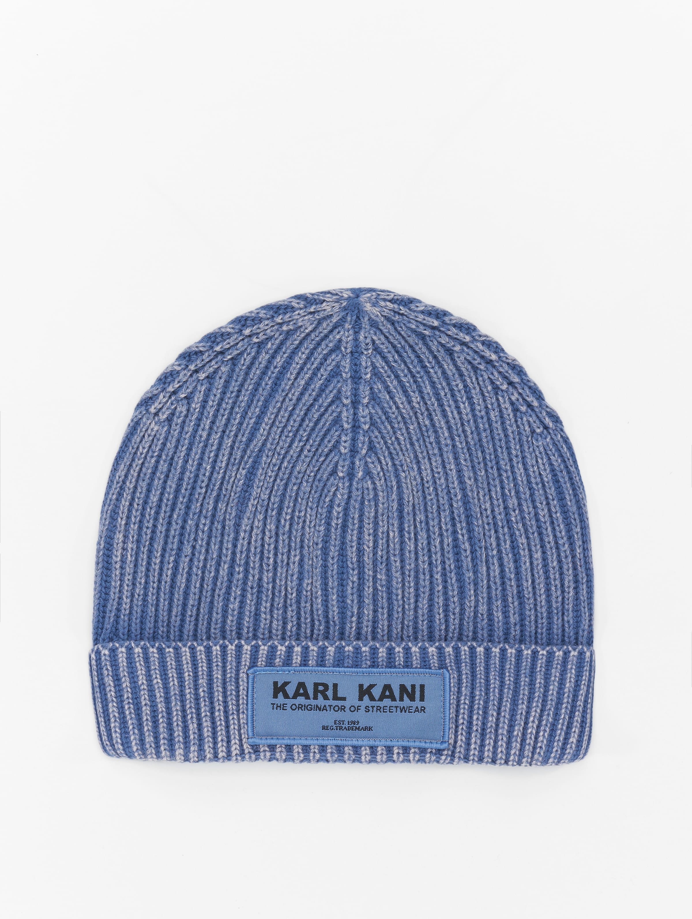 Karl Kani Woven Bold Washed Beanie Vrouwen op kleur blauw, Maat ONE_SIZE