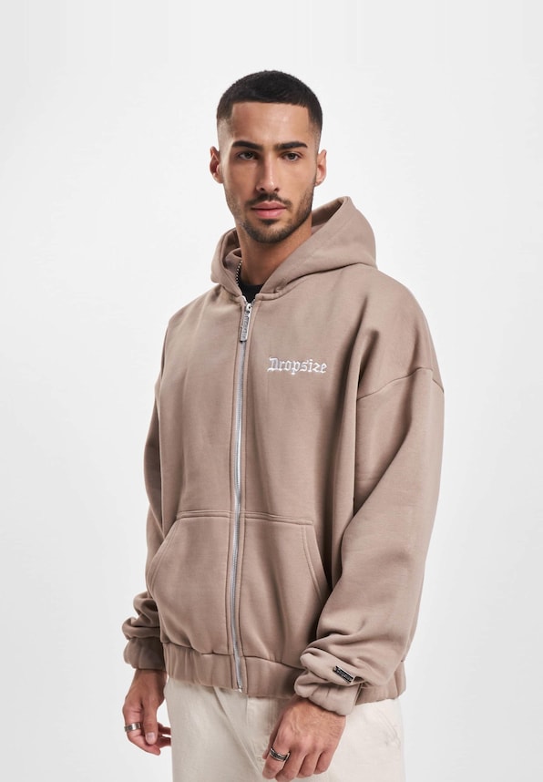 Dropsize Super Heavy Blank Zip Hoodies-2