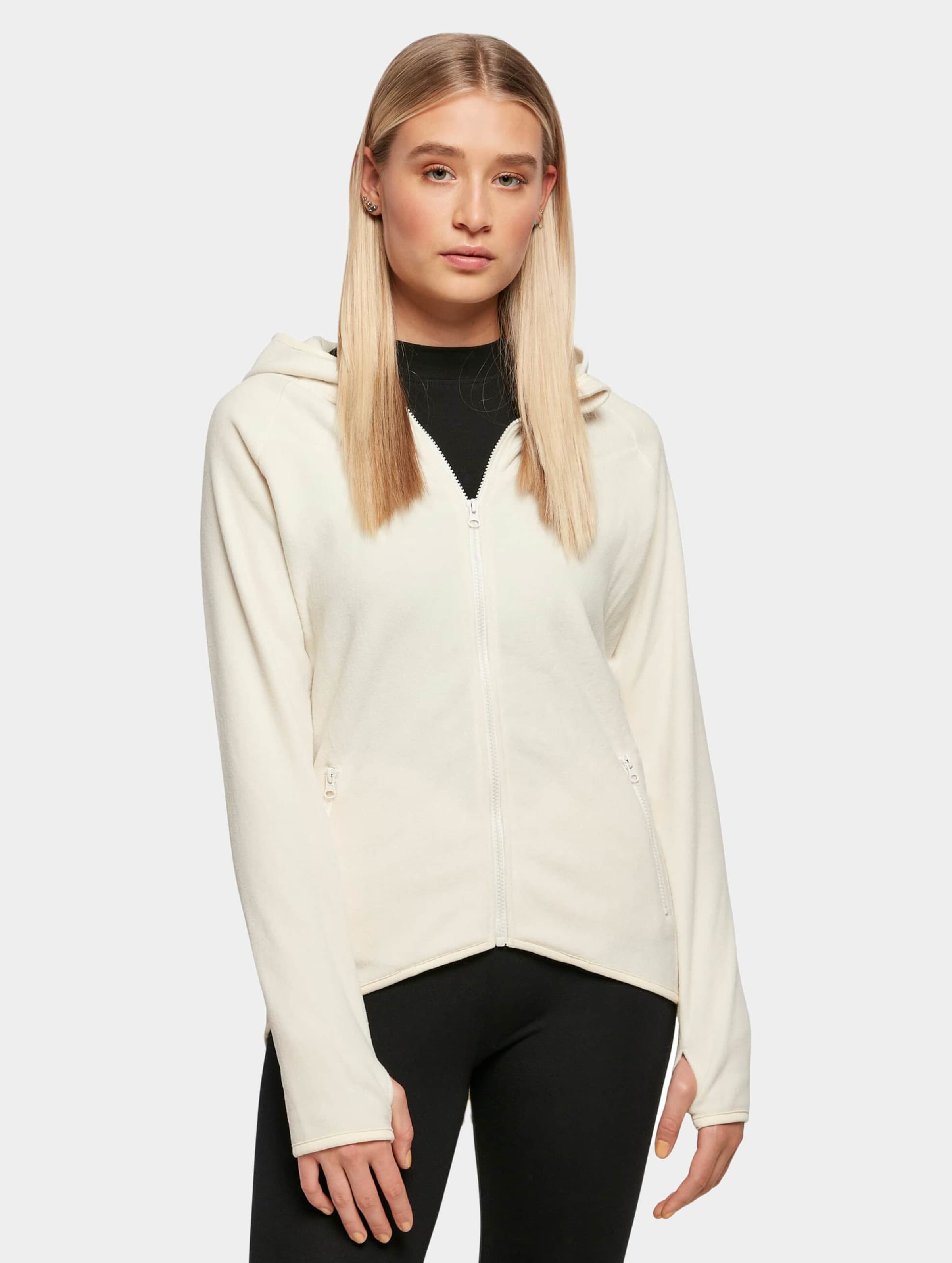 Urban Classics Ladies Polar Fleece Zip Hoody Vrouwen op kleur beige, Maat XS