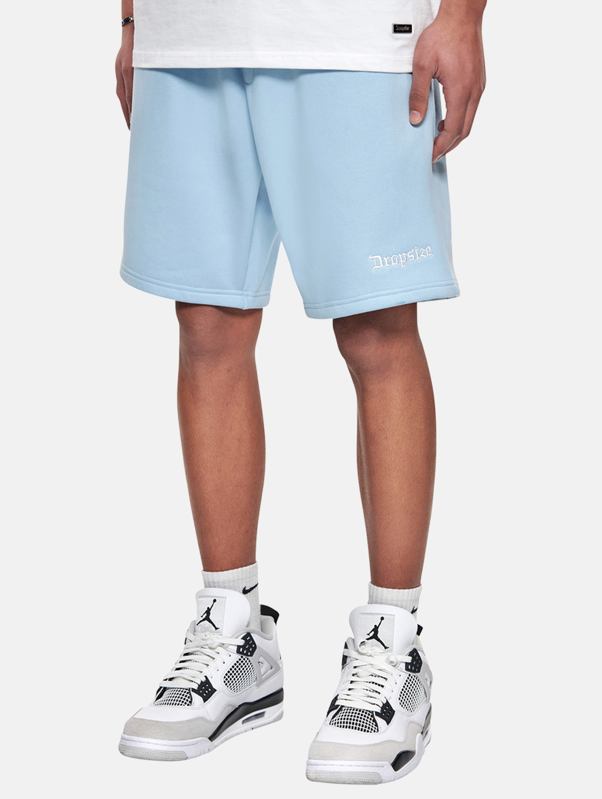 Dropsize Heavy Embo Sweat Shorts op kleur blauw, Maat XL