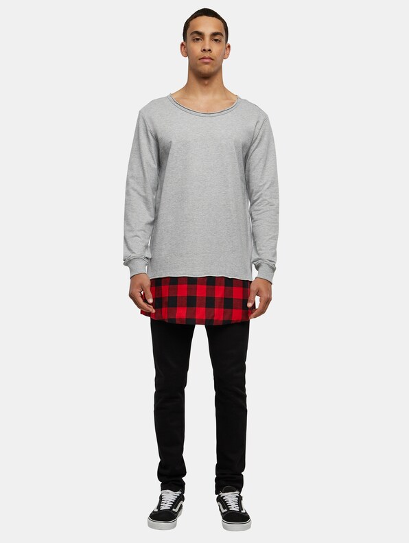 Long Flanell Bottom Open Edge Crewneck-2