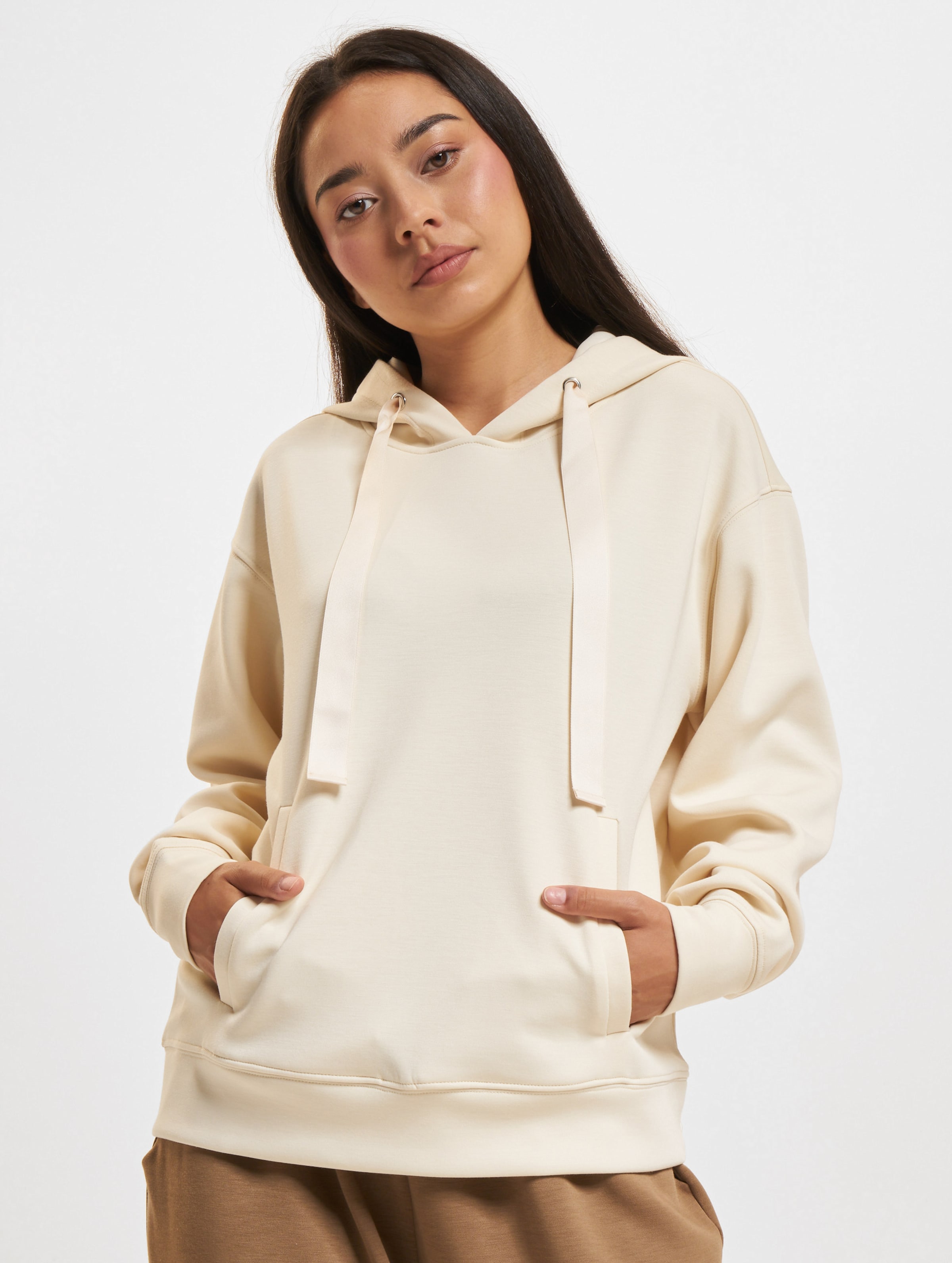 Only Alina Life Hoodies Frauen,Unisex op kleur beige, Maat S