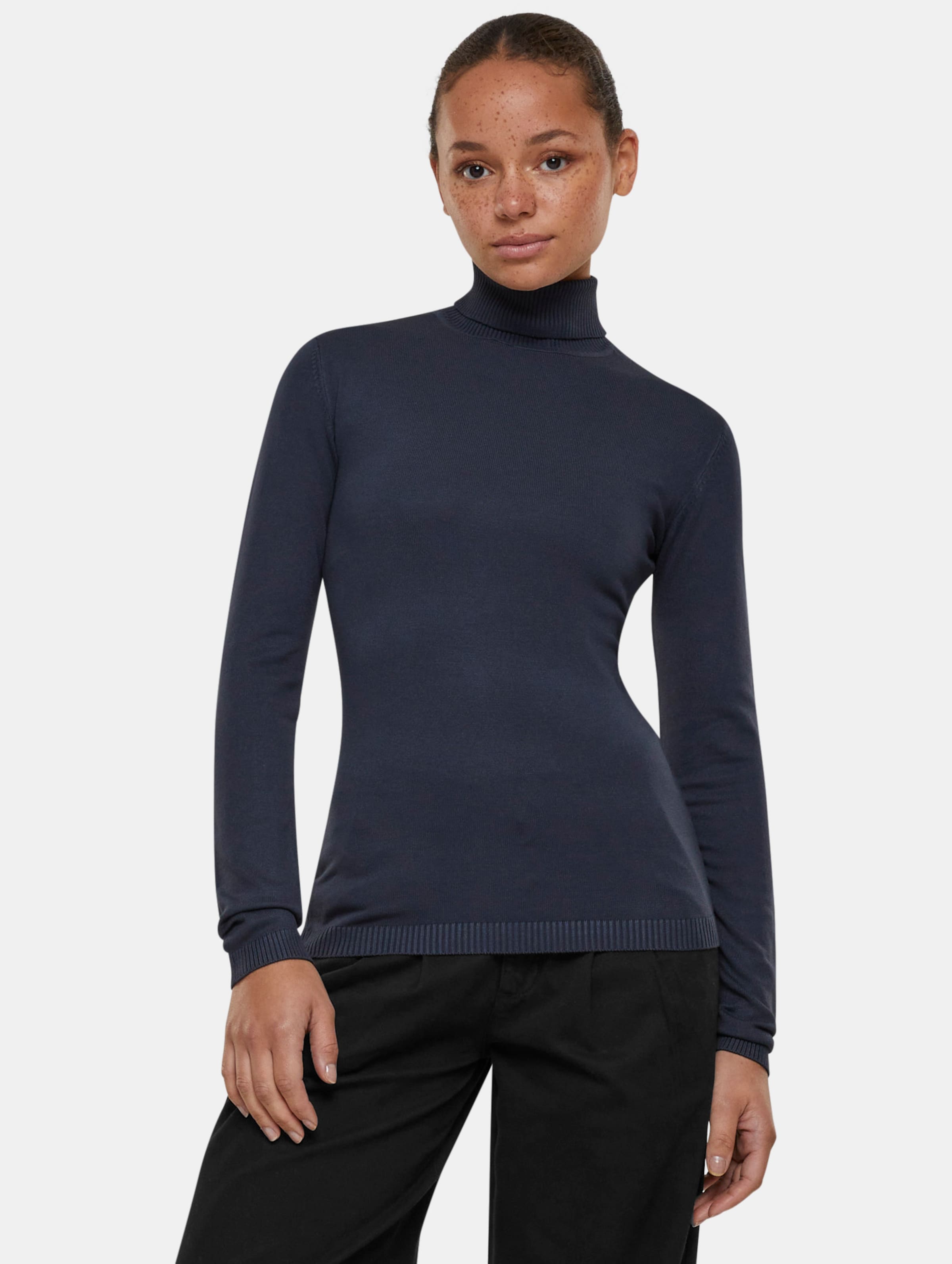 Urban Classics - Knitted Turtleneck Sweater - S - Donkerblauw