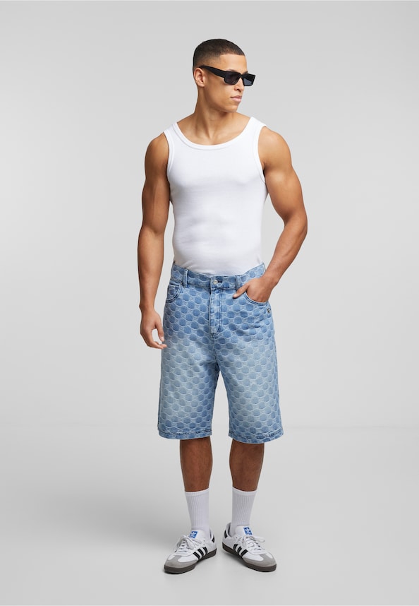 PEQUS Aether Monogram Denim Jorts-4