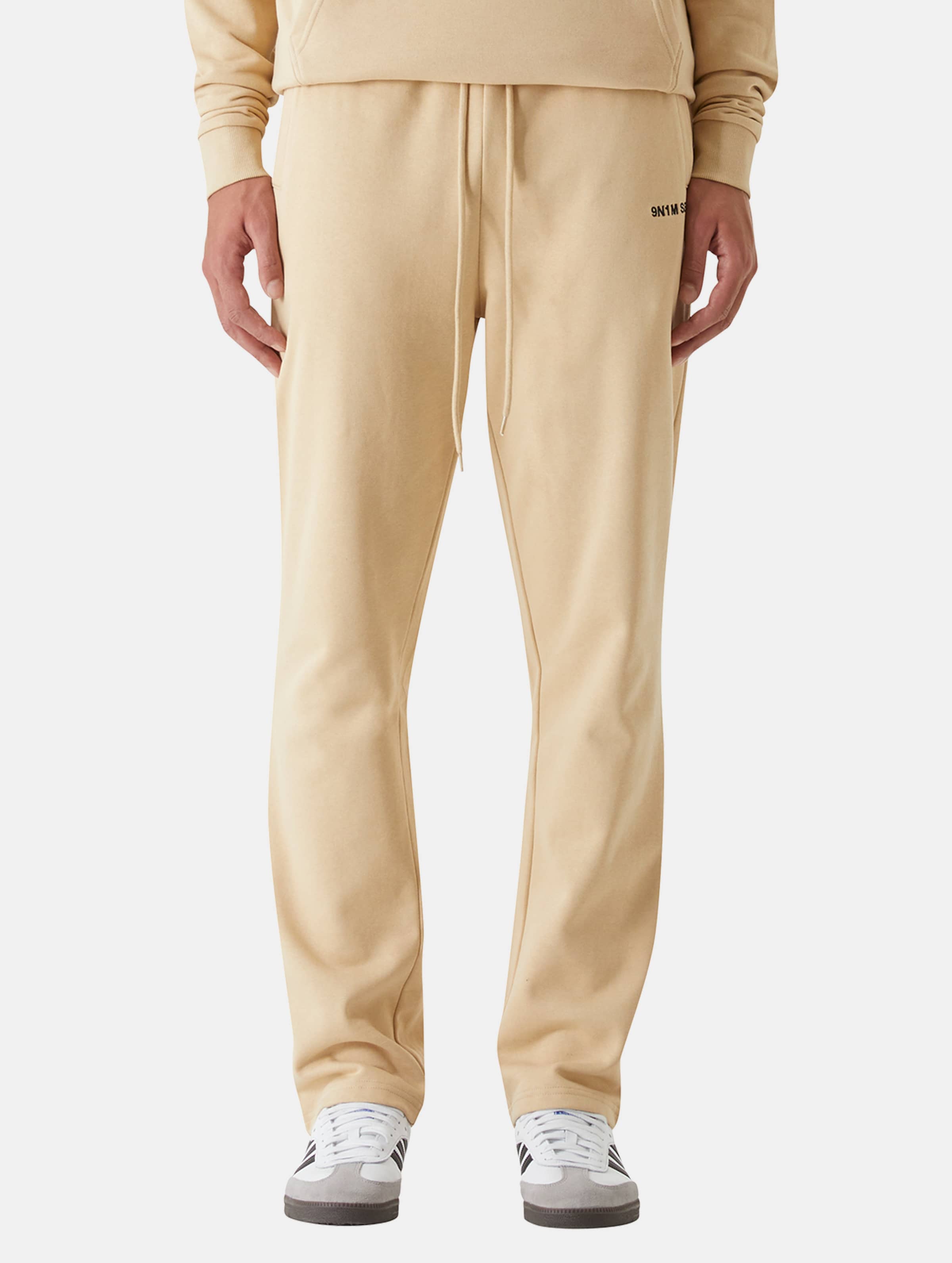 9N1M SENSE Essential Straight Jogginghosen Männer,Unisex op kleur beige, Maat L