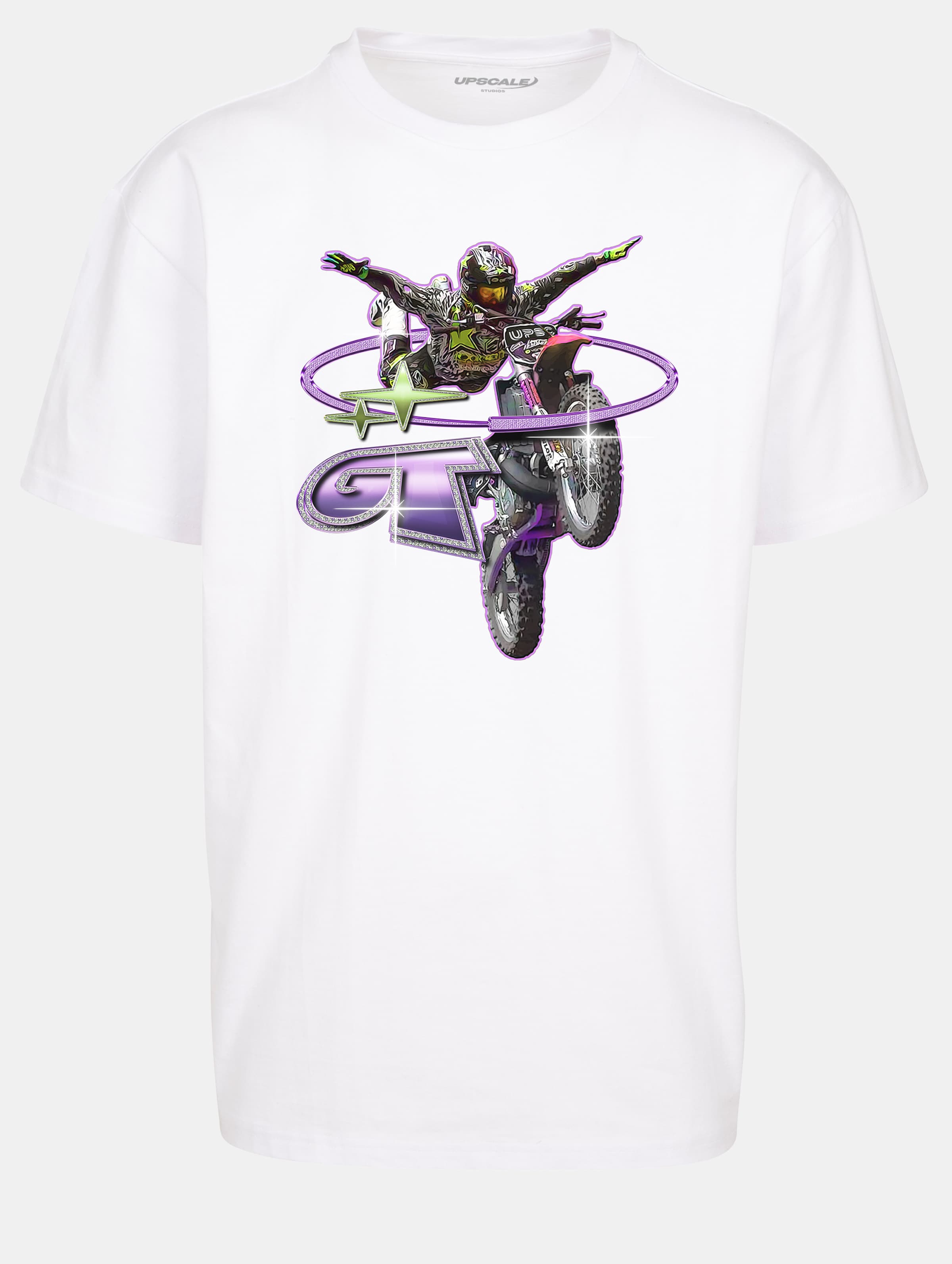Mister Tee - Moto GT Oversize Heren T-shirt - 3XL - Wit
