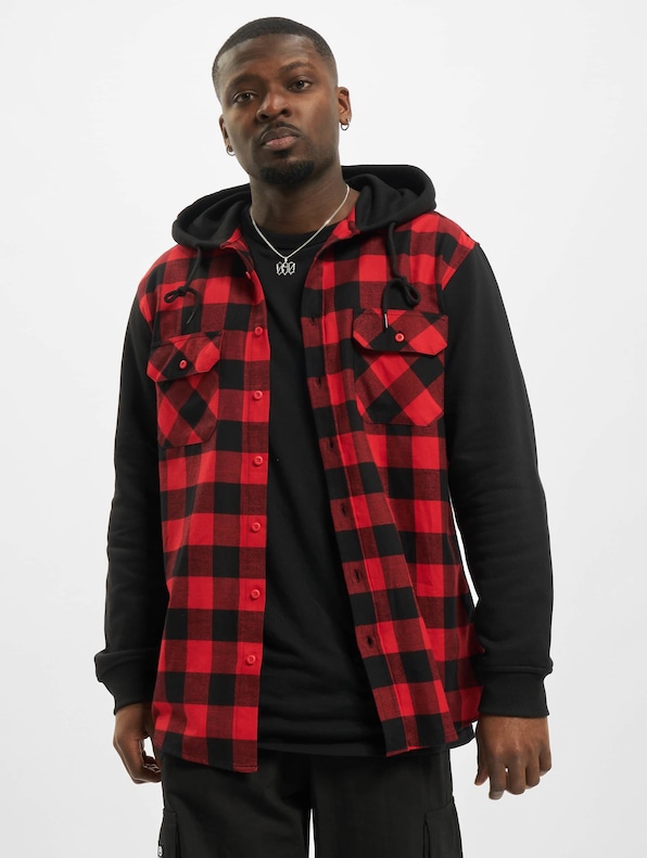 Hooded Checked Flanell Sweat Sleeve-0