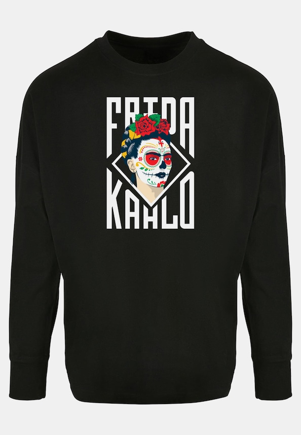 Ladies Frida Kahlo - Lettering Oversized Cut On Sleeve Longsleeve-0