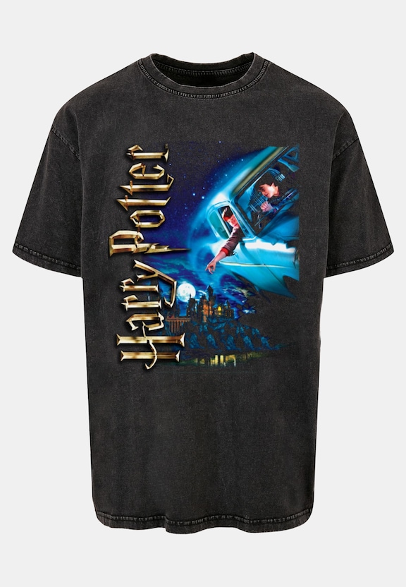 Harry Potter - Harry Smiles At Hogwarts Acid Washed Oversize Tee-4