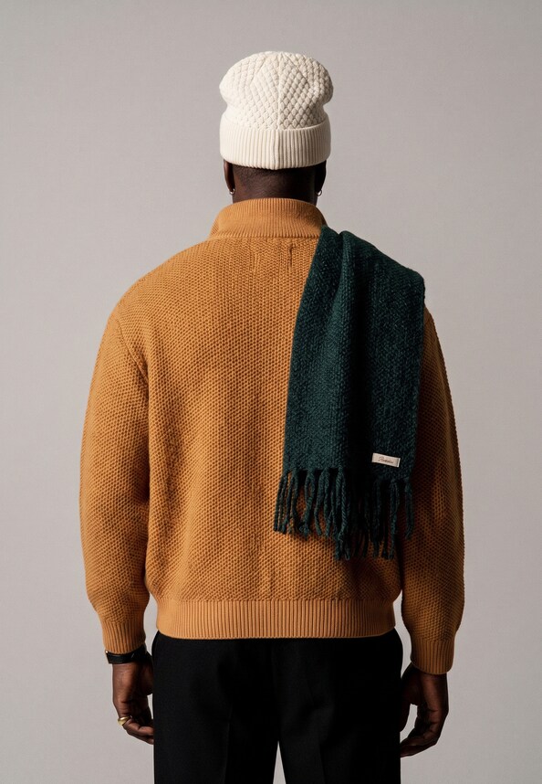 2Tone Structure Polo Knit-1