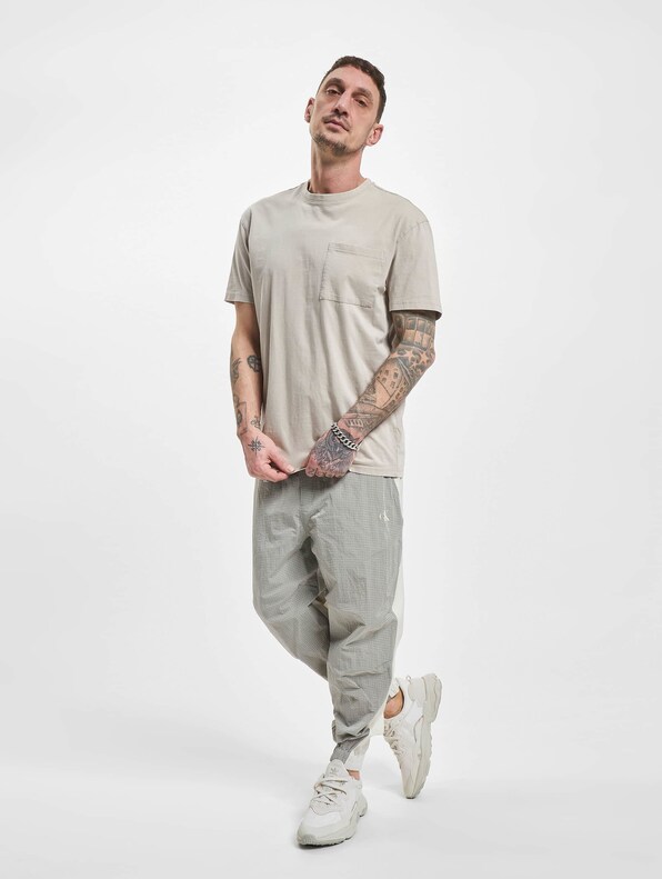 Calvin Klein Mix Media Ripstop Sweat Pants Eggshell-7