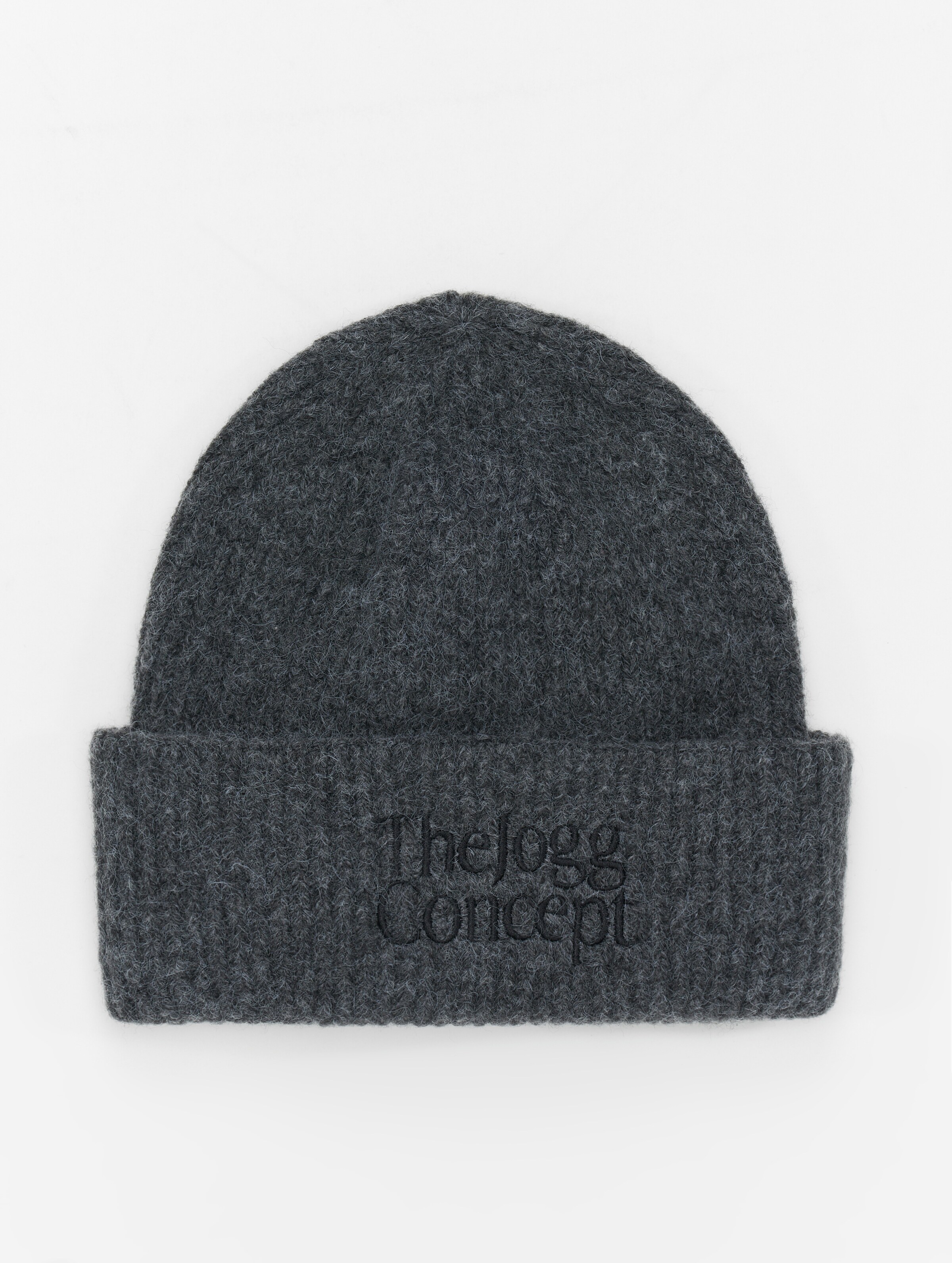 TheJoggConcept Viol Logo Beanie Frauen,Unisex op kleur grijs, Maat ONE_SIZE