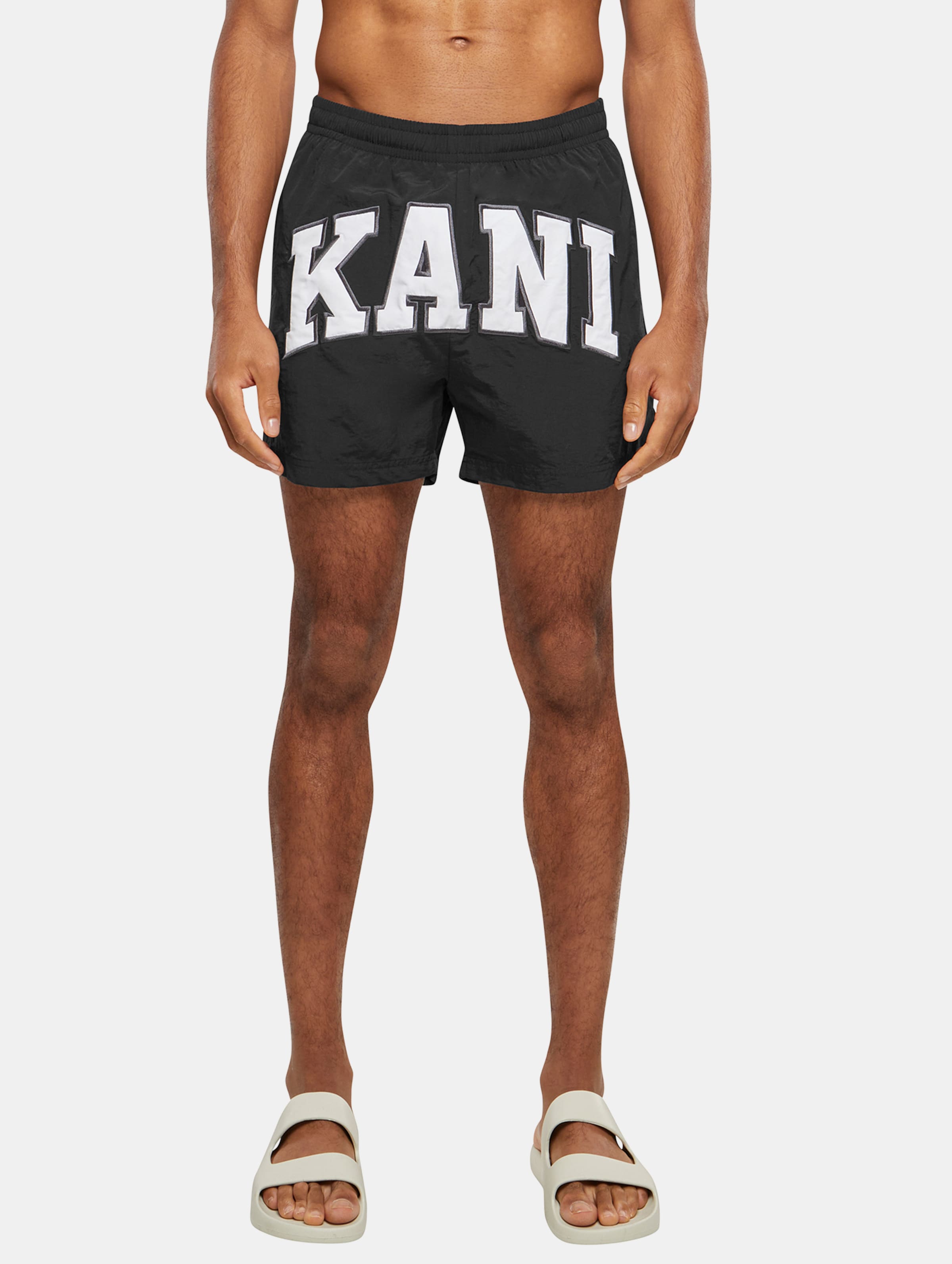 Karl Kani Serif Board Shorts Unisex op kleur zwart, Maat XXL