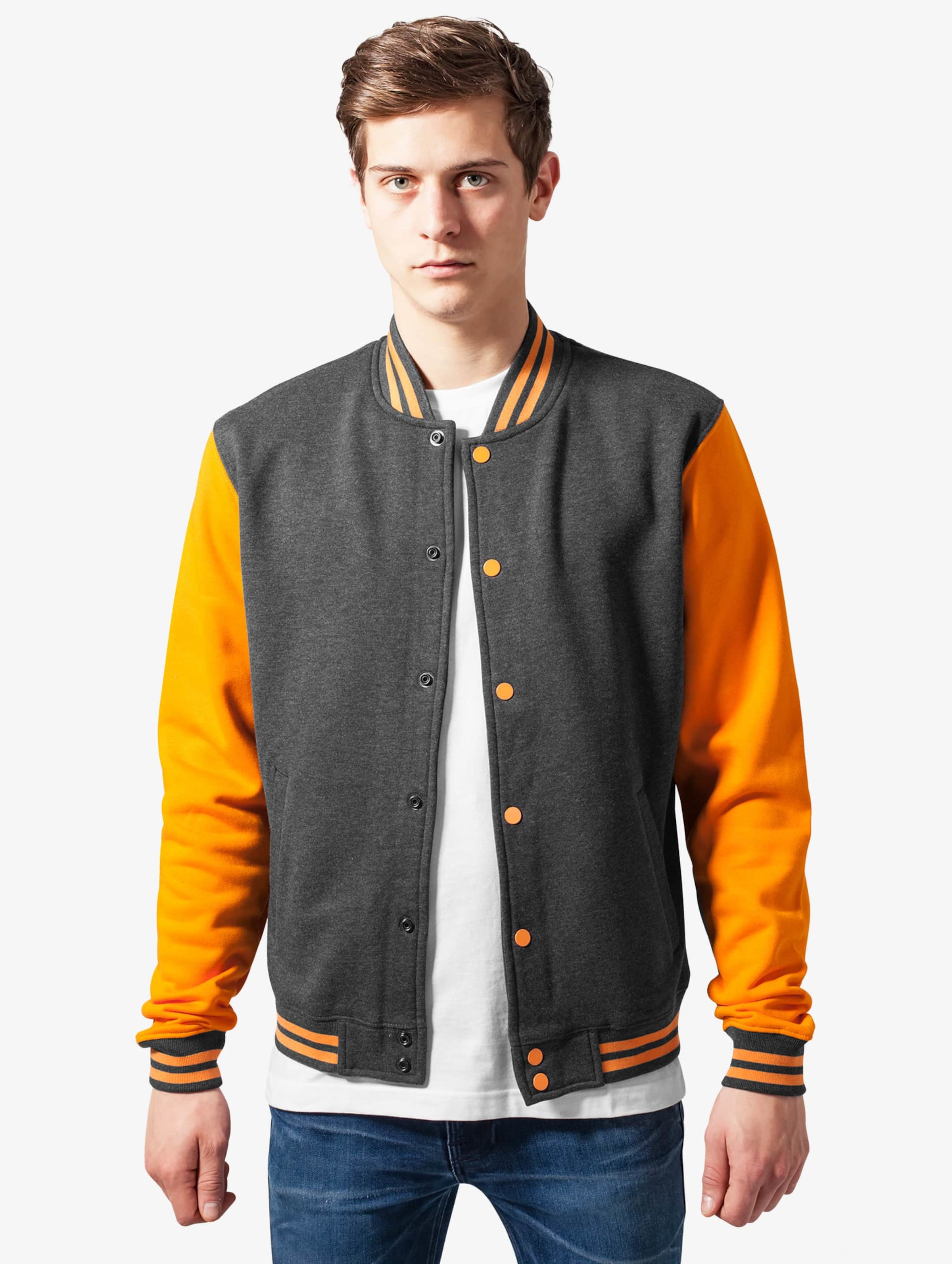 Urban Classics 2-Tone College Sweatjacket Männer,Unisex op kleur grijs, Maat XL