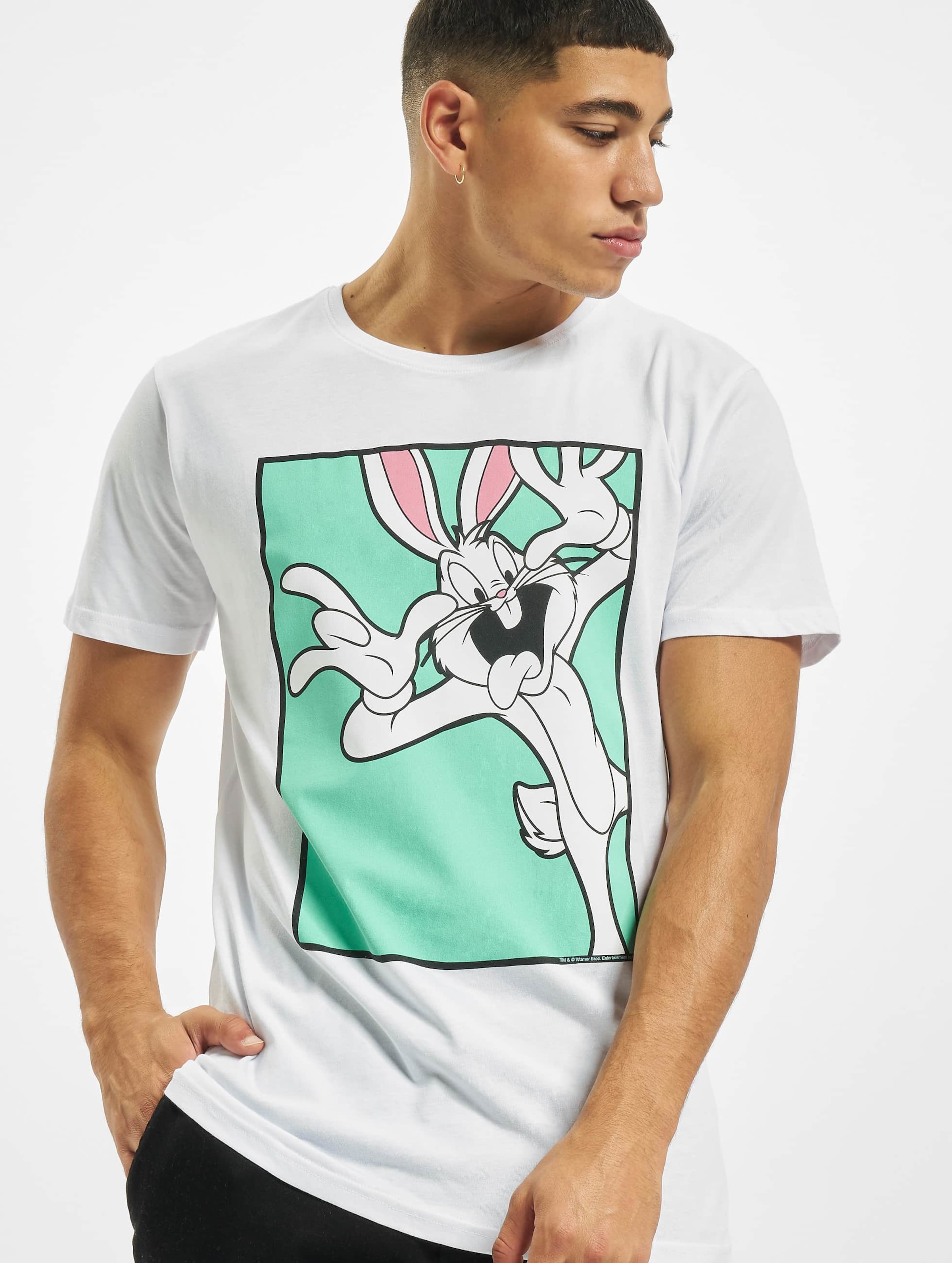 Merchcode Looney Tunes Bugs Bunny Funny Face Tee Männer,Unisex op kleur wit, Maat L