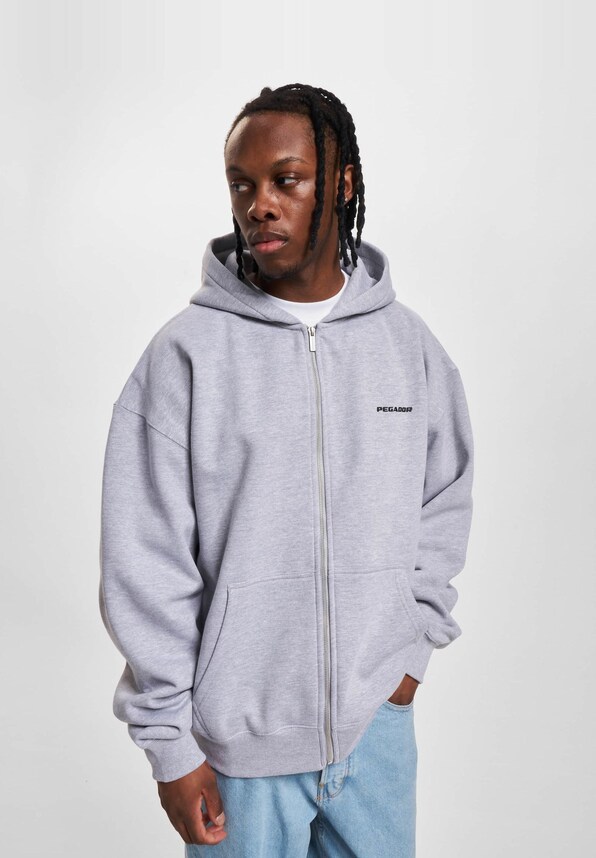PEGADOR Colne Logo Oversized Sweat Zip Hoodies-0
