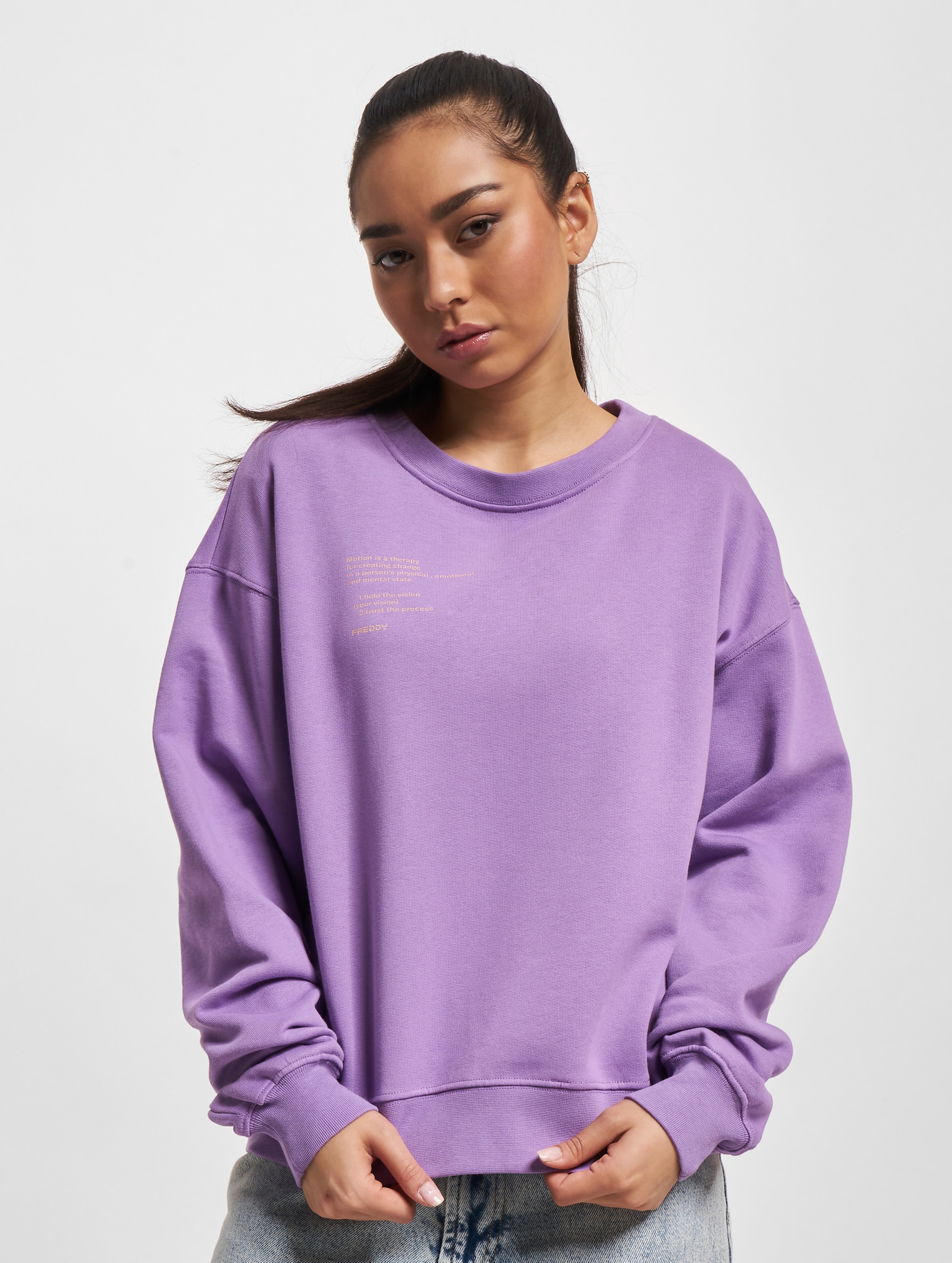 Freddy Lifestyle Brushed Fleece Sweatshirt Vrouwen op kleur violet, Maat S
