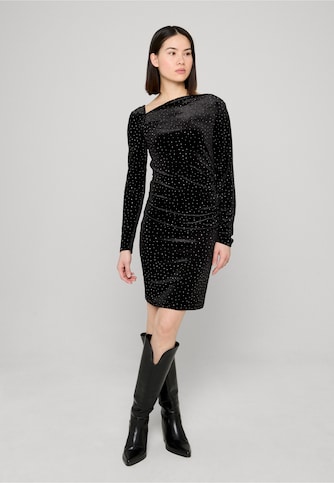 NMCAINS L/S ASSYM. VELVET STONE DRESS