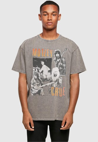 Motley Crue - Vintage Punk Collage Acid Washed Heavy Oversized Tee