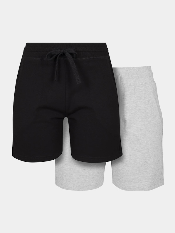 Build Your Brand Ladies Terry 2-Pack Shorts-0