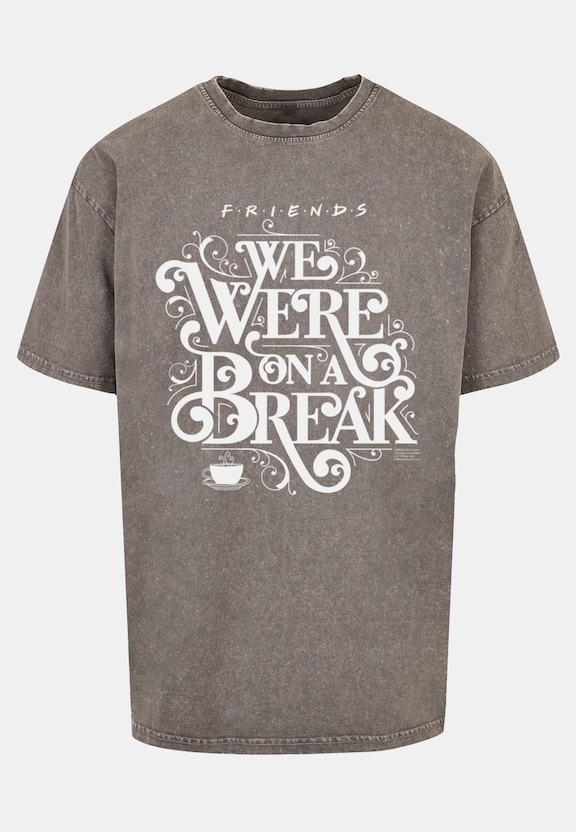 Friends - On A Break Acid Washed Oversize Tee-4
