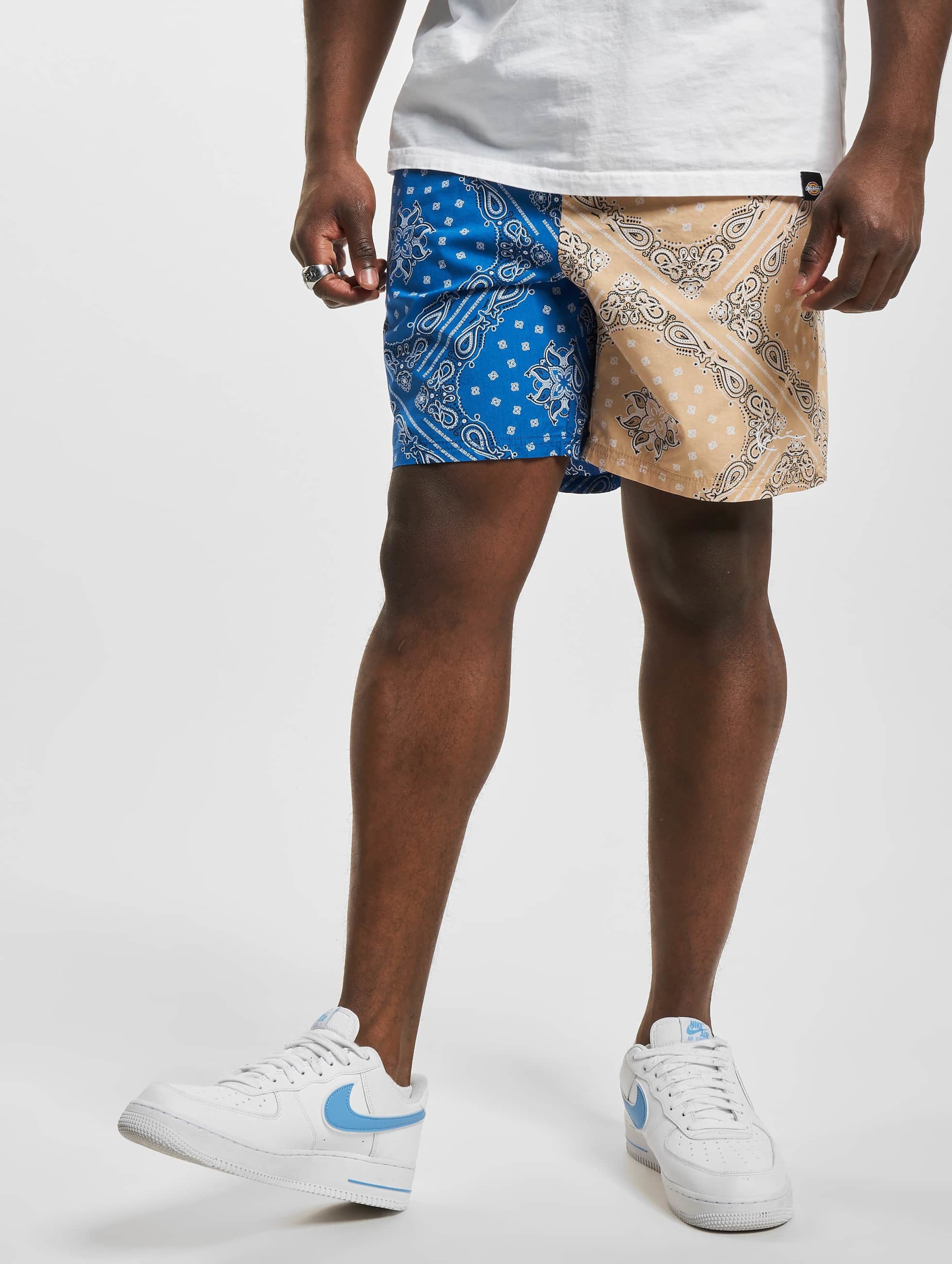 Karl Kani KM232-038-1 KK Small Signature Paisley Block Resort Shorts Mannen op kleur blauw, Maat XS