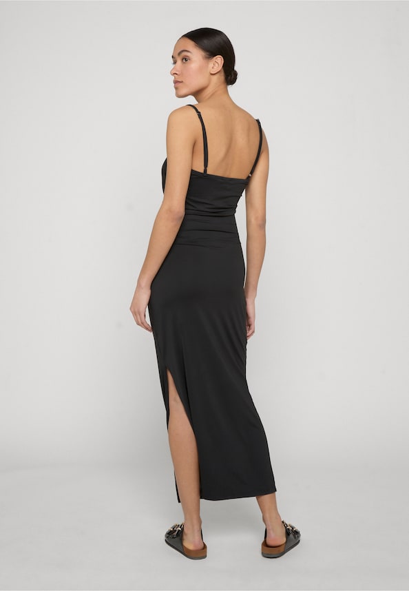 Ladies Long Spaghetti Jersey Dress-1