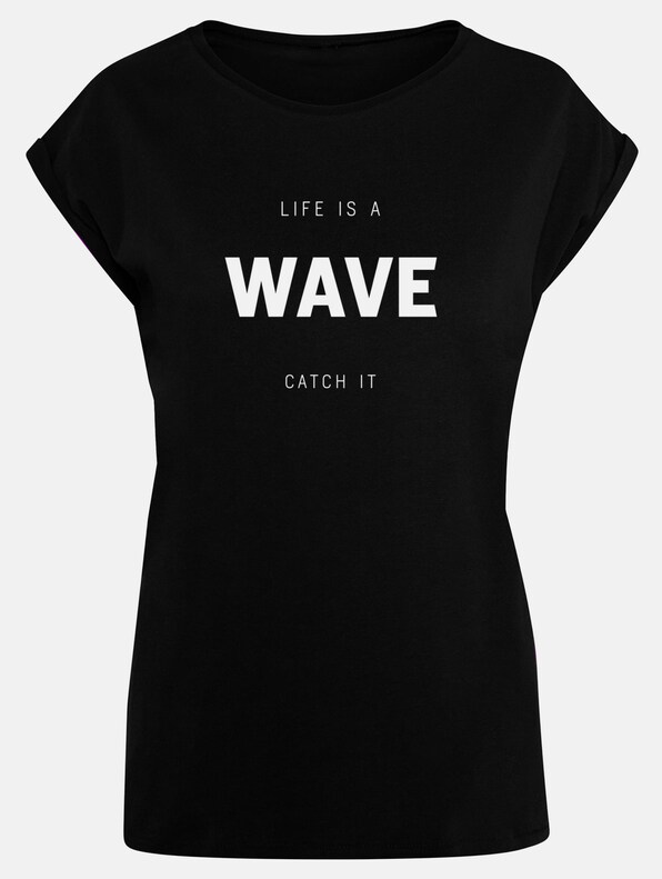 Ladies Summer - Life is a wave T-Shirt-4