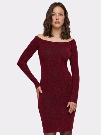 Urban Classics Ladies Off Shoulder Longsleeve Glitter Dress