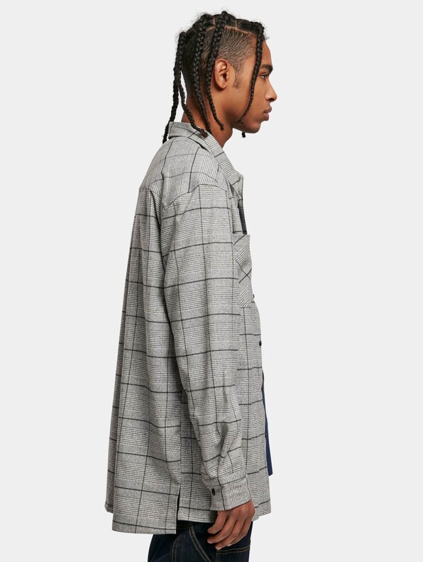 Long Oversized Checked Greyish-3
