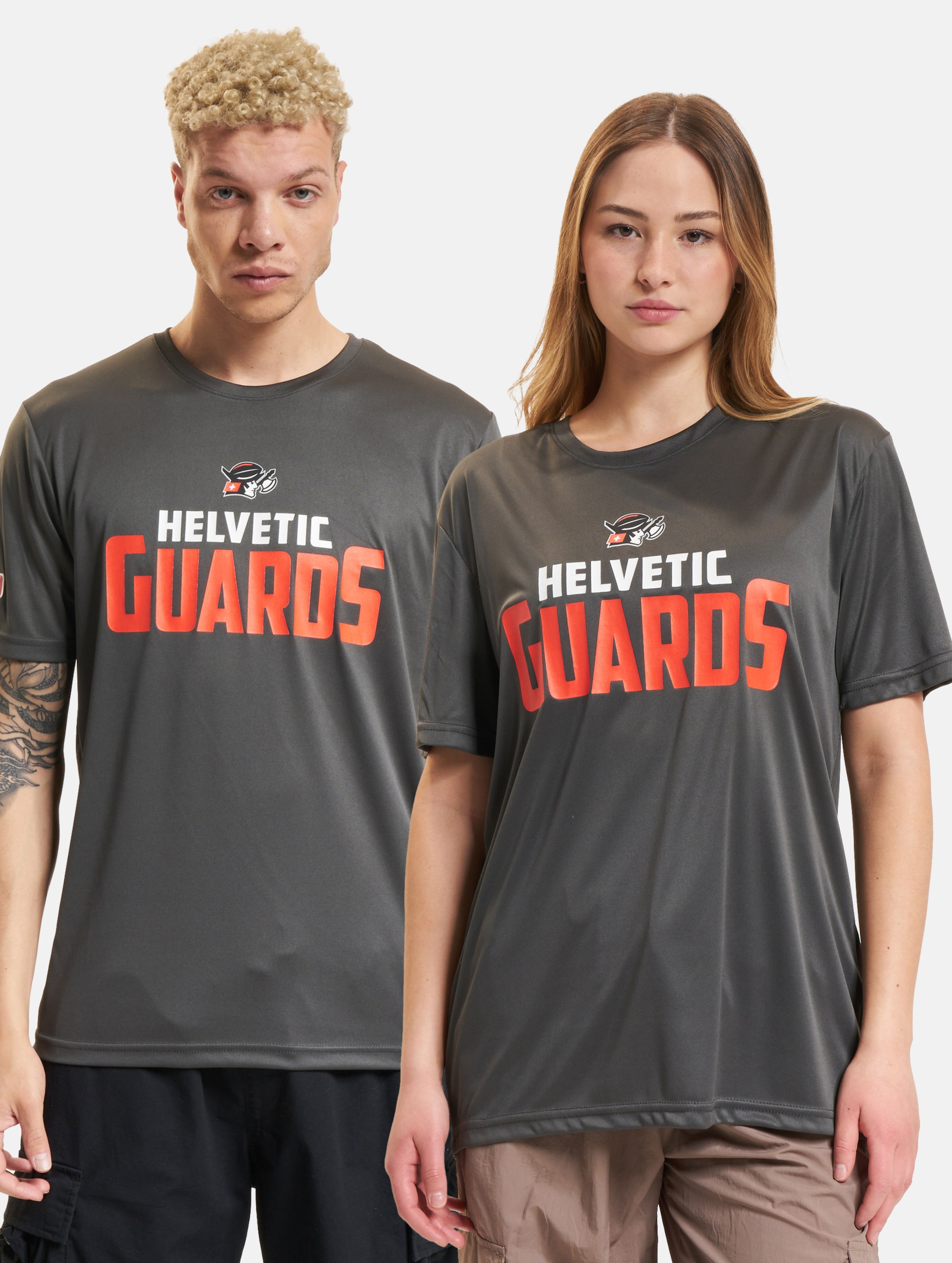European League Of Football ELF Helvetic Guards 5 T-Shirt Frauen,Männer,Unisex op kleur grijs, Maat 4XL
