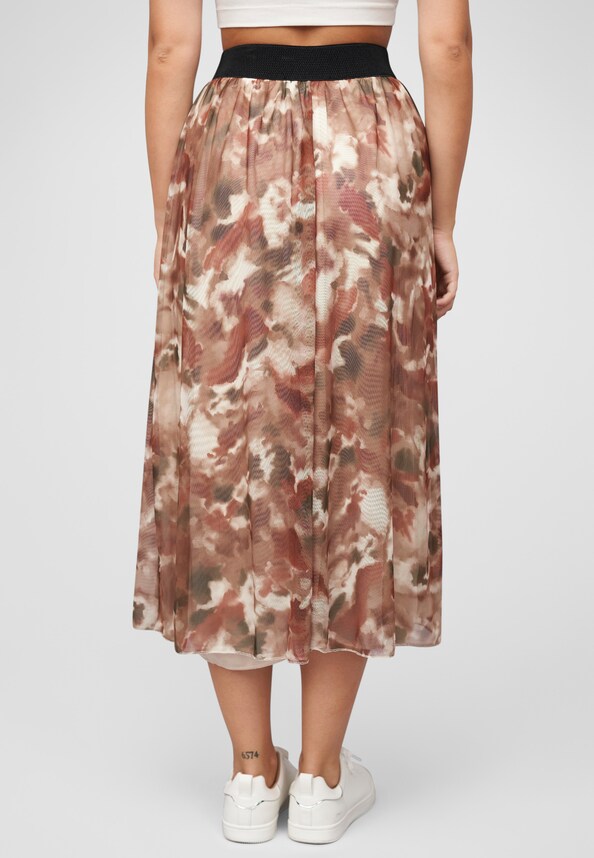 Longform Rock mit All Over Print und Gummiband-1