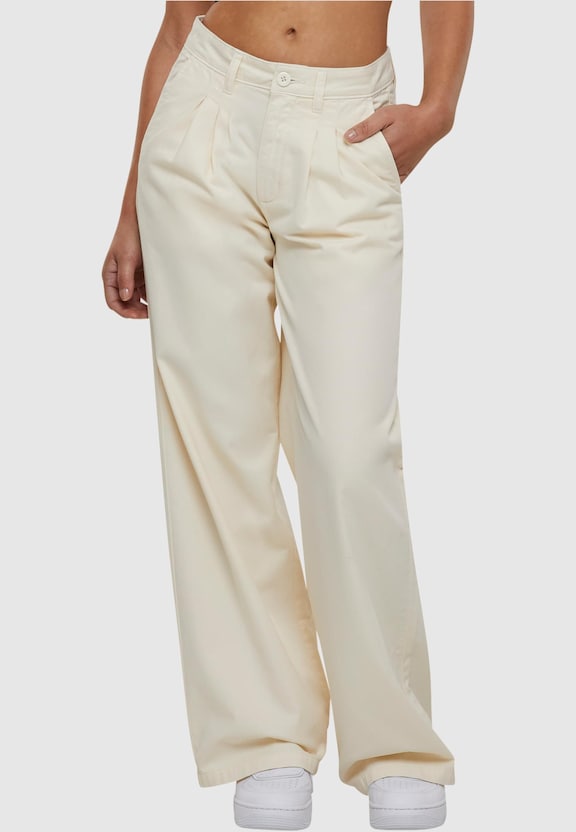 Ladies Organic Pleated Cotton Pants-0
