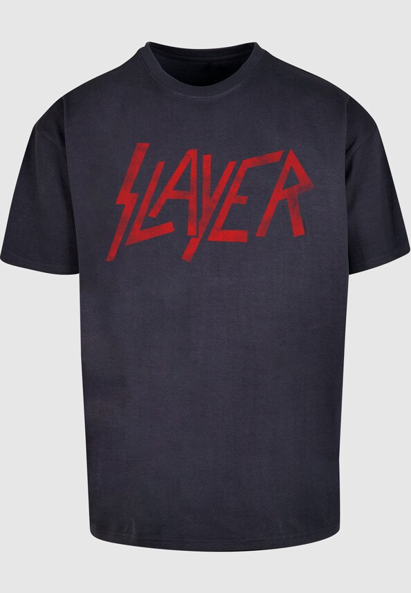 Slayer - Distressed Logo Heavy Oversize Tee-2