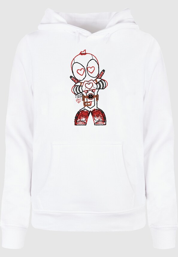 Ladies Deadpool - Love Beam Line Basic Hoody-4