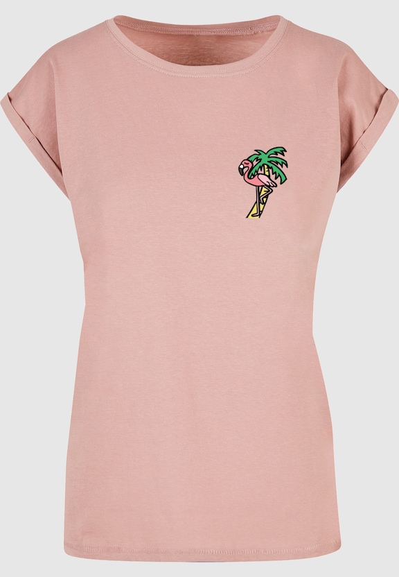 Ladies Flamingo Extended Shoulder Tee-2