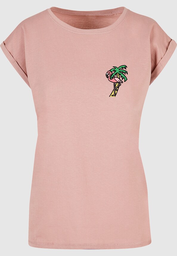 Ladies Flamingo Extended Shoulder Tee-2