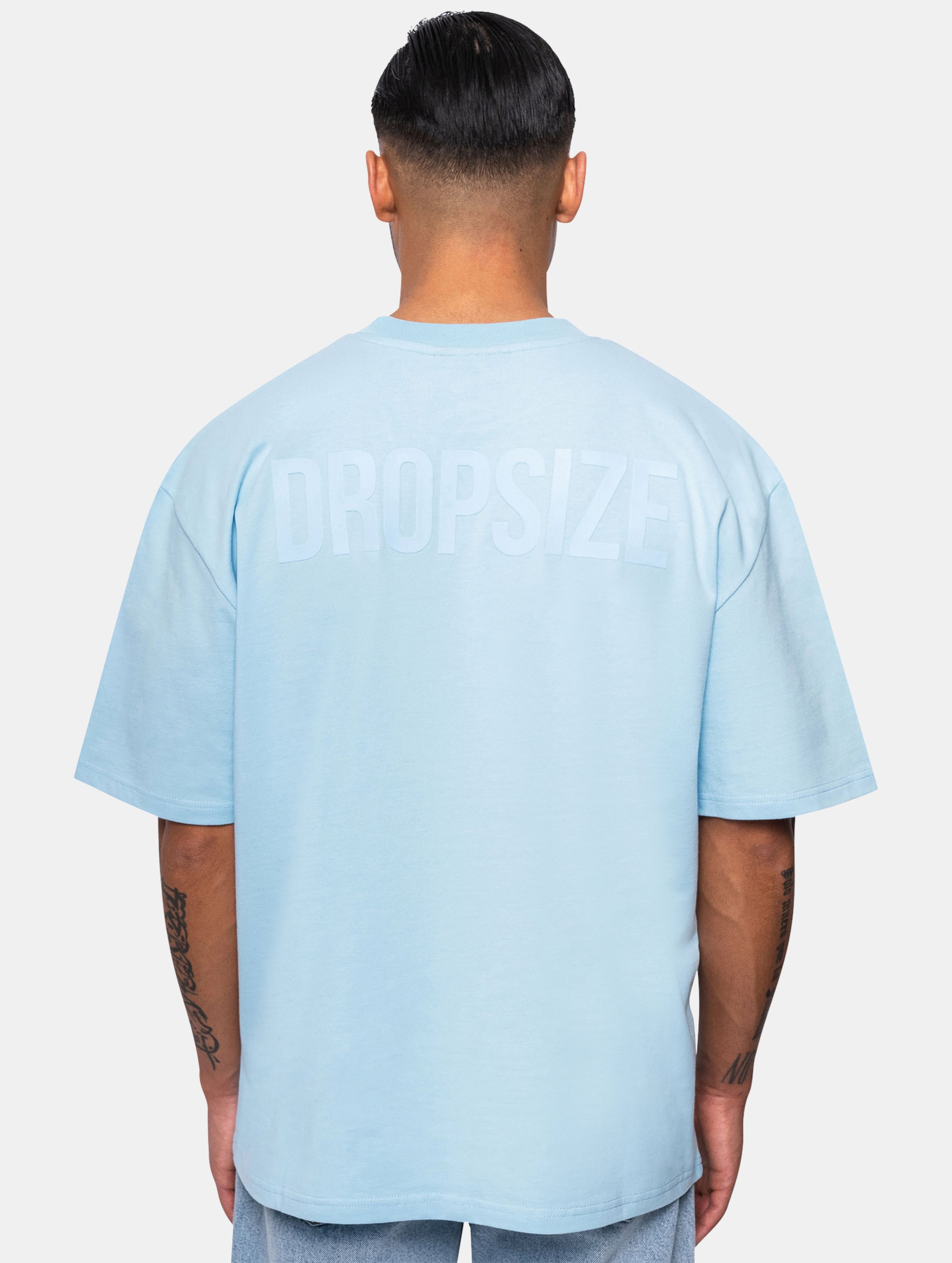 Dropsize Heavy Oversize HD Print T-Shirt op kleur blauw, Maat L