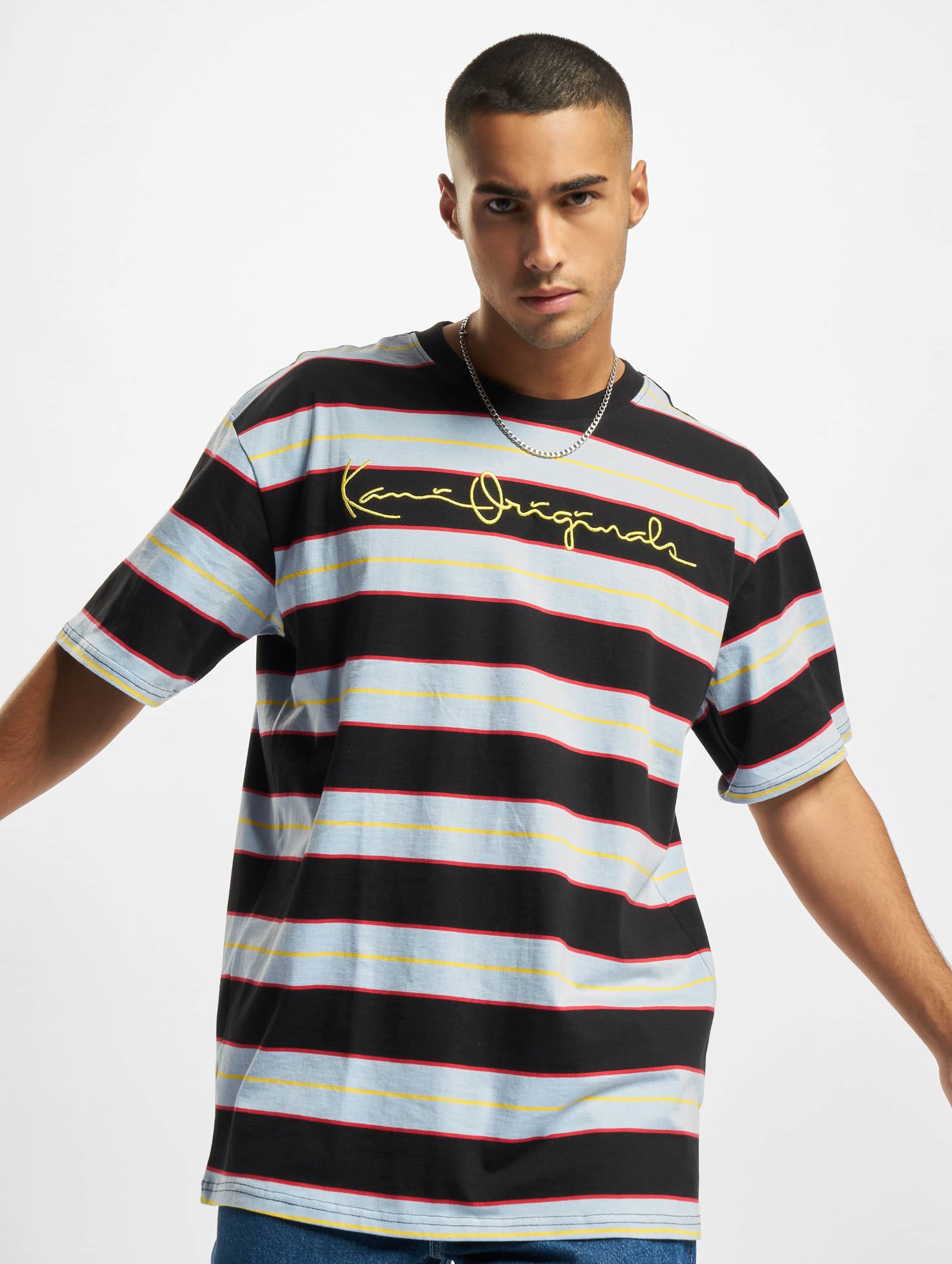 Karl Kani Originals Stripe T-Shirt Mannen op kleur zwart, Maat XL