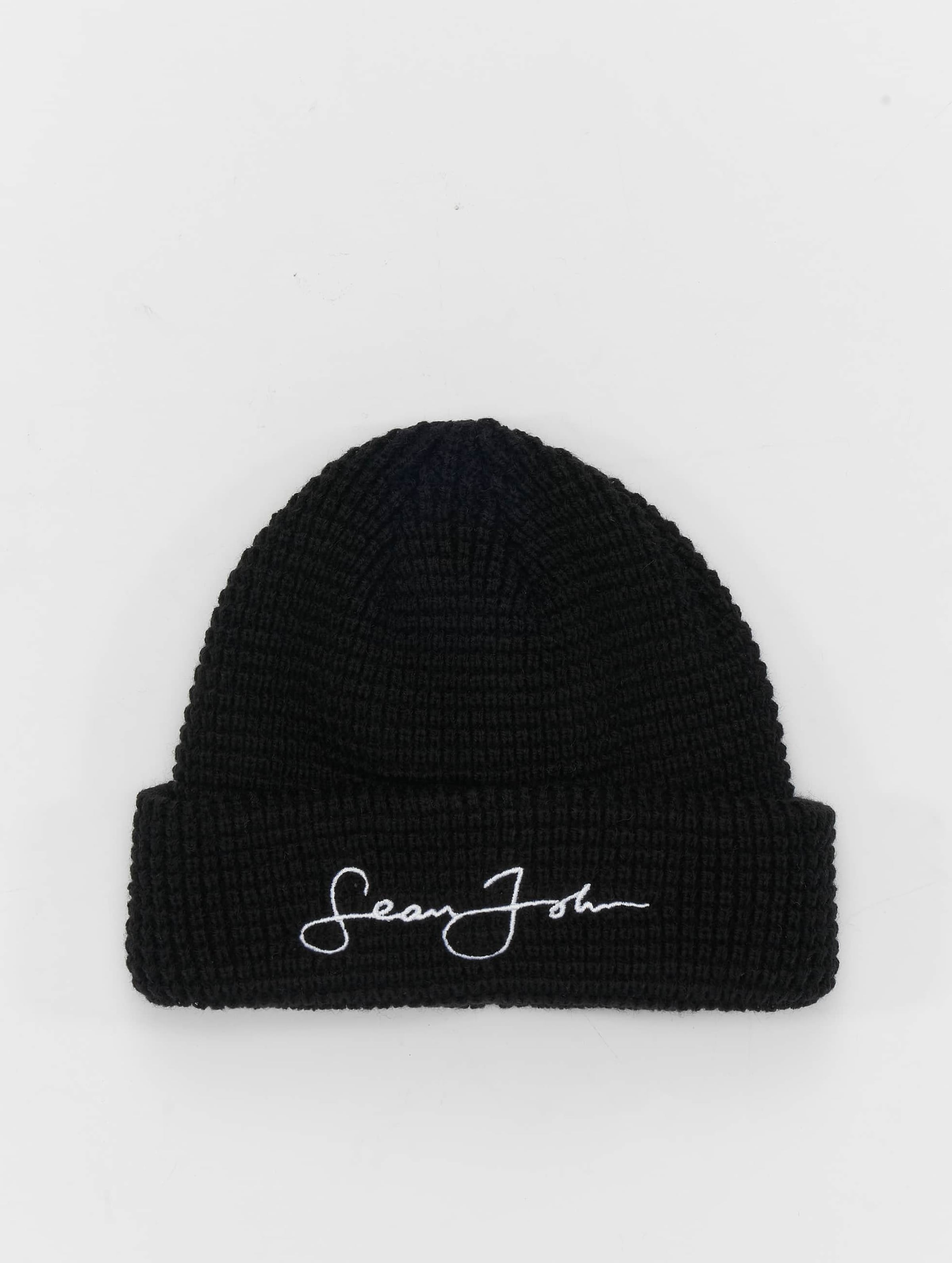 Sean John Script Logo Beanie Männer,Unisex op kleur zwart, Maat ONE_SIZE