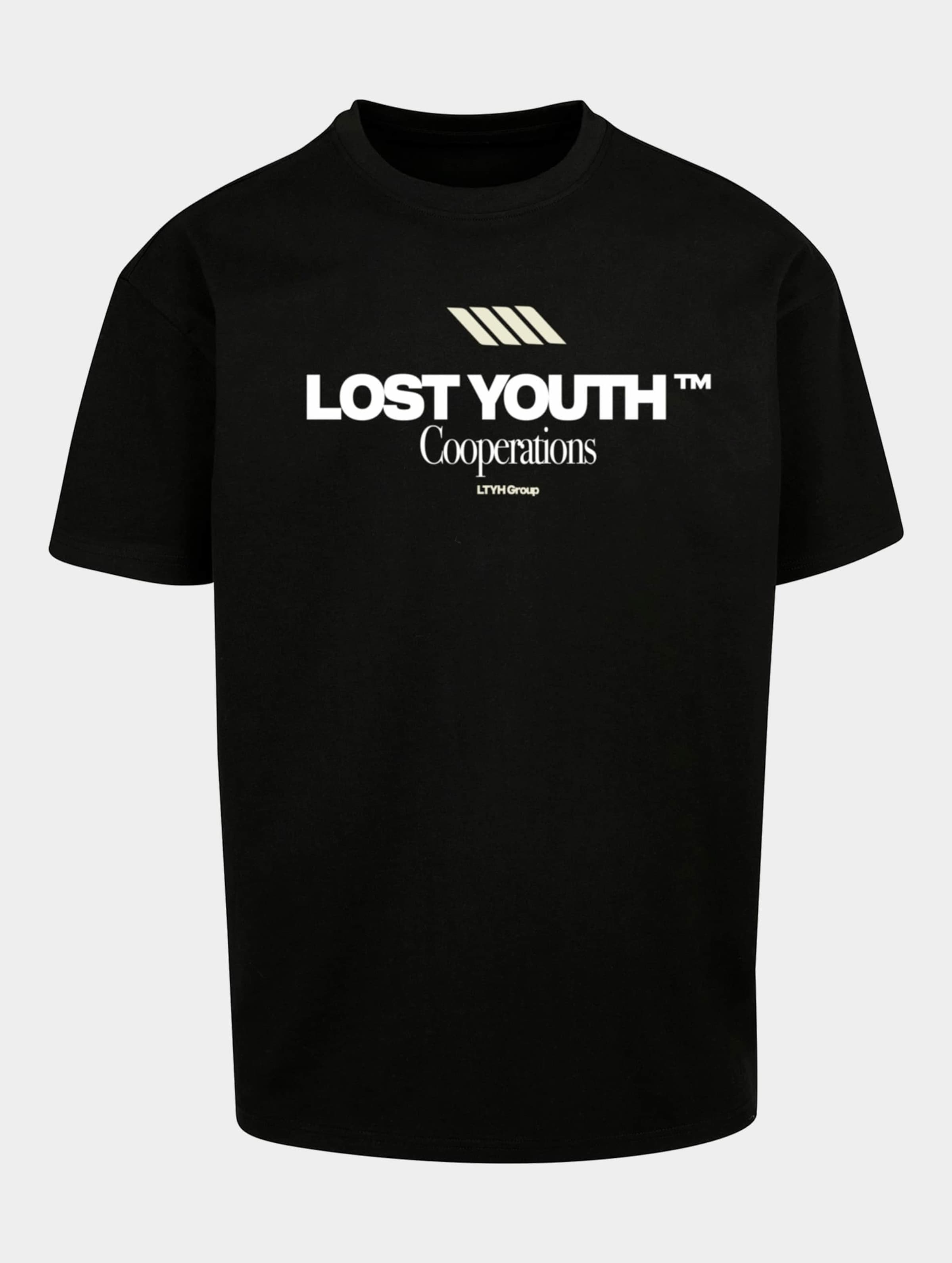 Lost Youth LY TEE- COOPERATIONS Männer,Unisex op kleur zwart, Maat 3XL