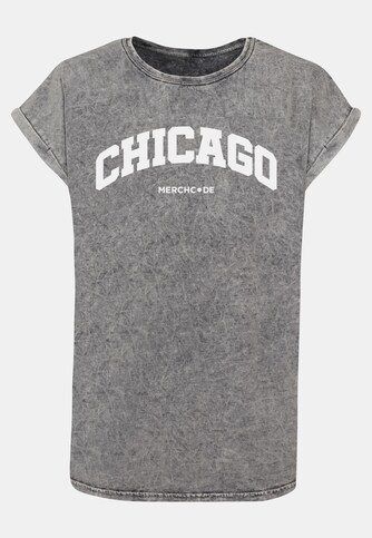 Ladies Chicago Wording - Acid Washed T-Shirt