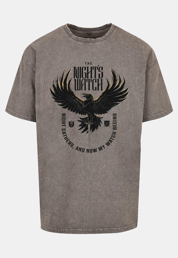 Game Of Thrones - The Night's Watch Acid Washed Oversize Tee-4