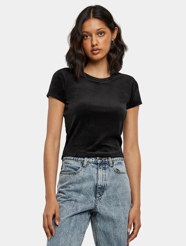 Ladies Short Velvet Tee-0