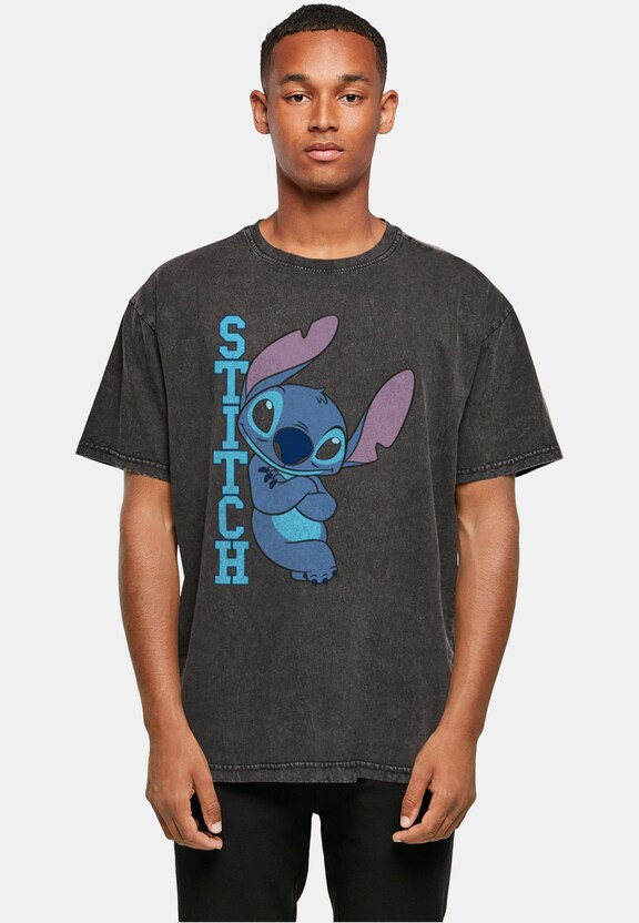 Lilo And Stitch - Posing Acid Washed Oversized-0